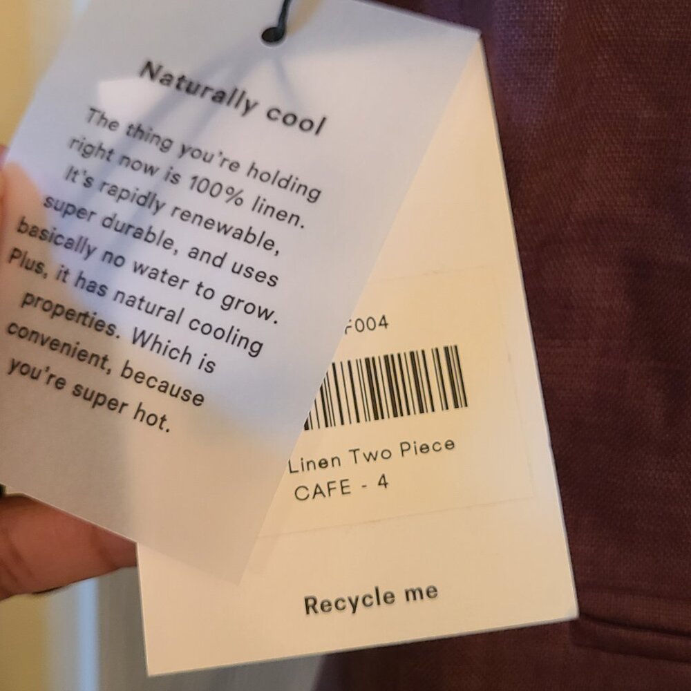Reformation Hazen Linen Two Piece Brown - Size 4
